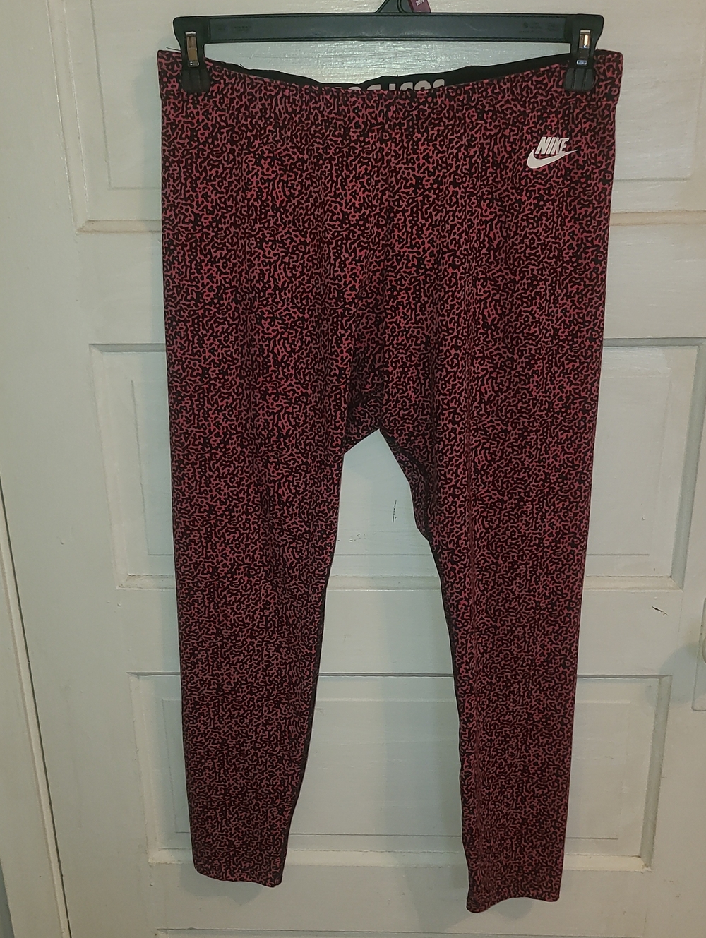 Nike Pink and Black Printed Leggings